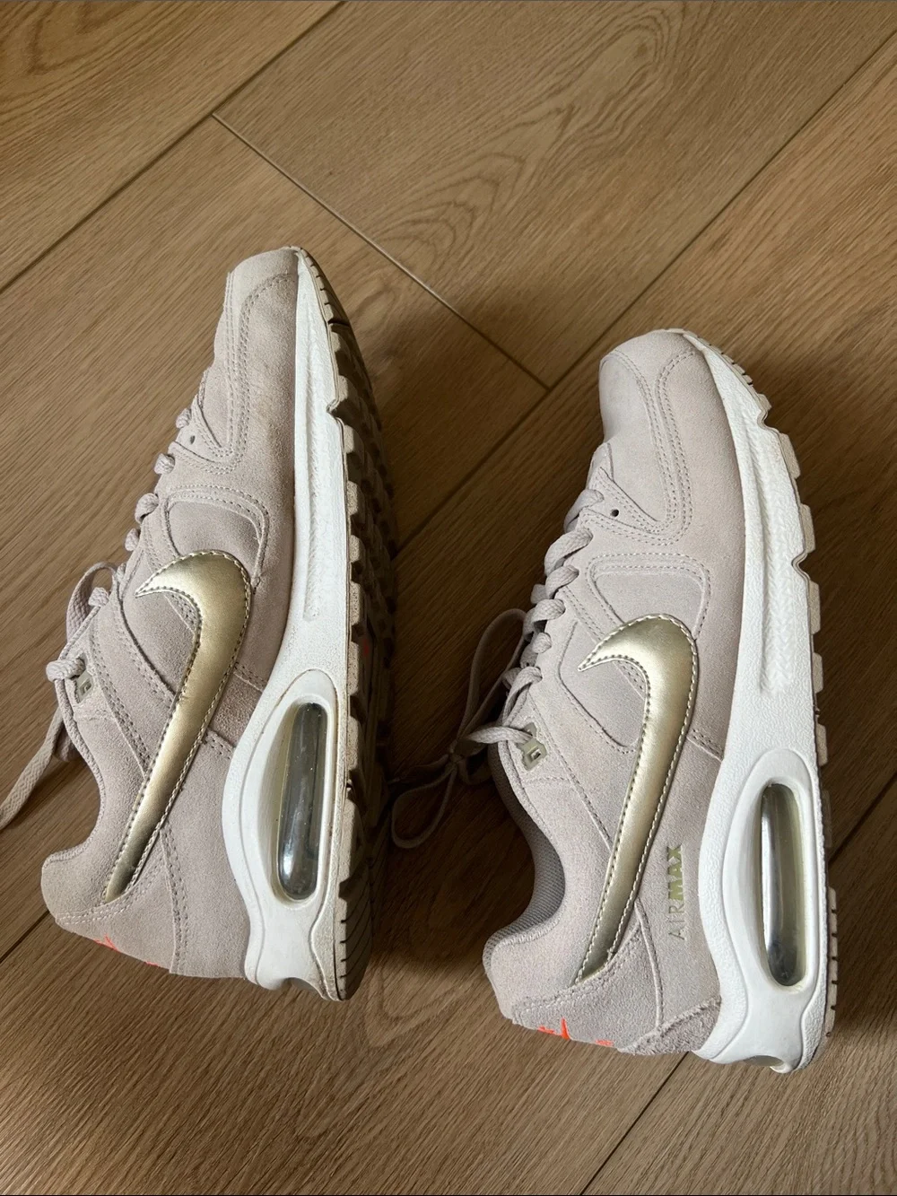 Nike Women's Air Max Command Sneakers in Light Beige with Gold Swoosh - Picture 6 of 10